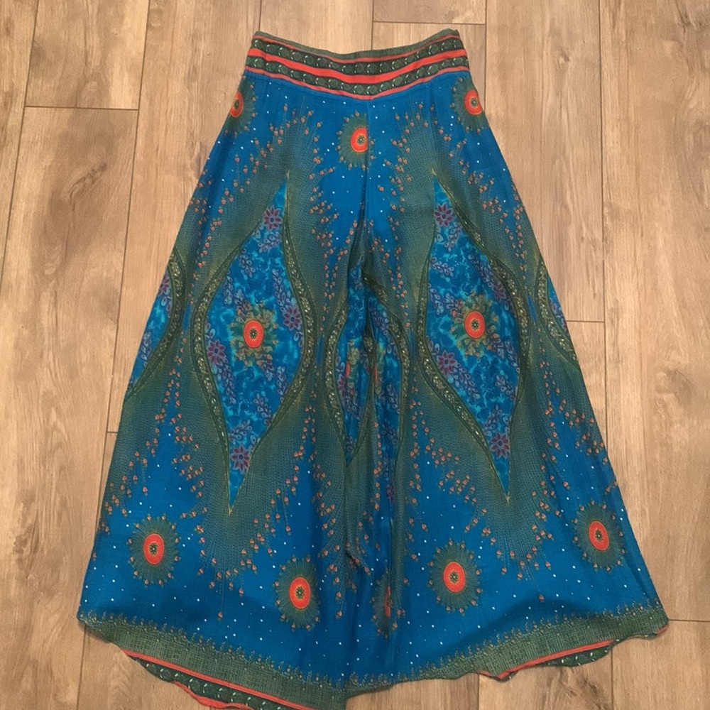Wide Legged Peacock Pants Flowing Beautiful!
